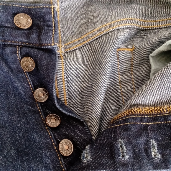 7 For All Mankind Men's Standard Button-Fly Straight Leg Denim Blue Jeans 38 - Picture 3 of 12